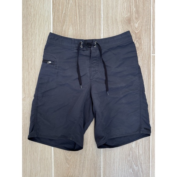 Patagonia Board Shorts Mens 30 Black Wavefarer Zip Pocket Nylon Swim Trunks - Picture 1 of 12